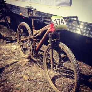 My bike after my hunger-flat stage... muddy! 